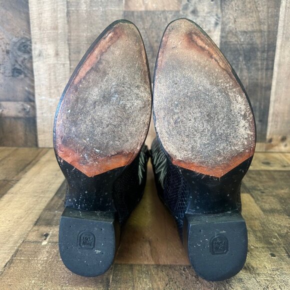 Dan Post Snakeskin Classic Black Western Cowboy Boots Mens 9 D - Picture 2 of 12